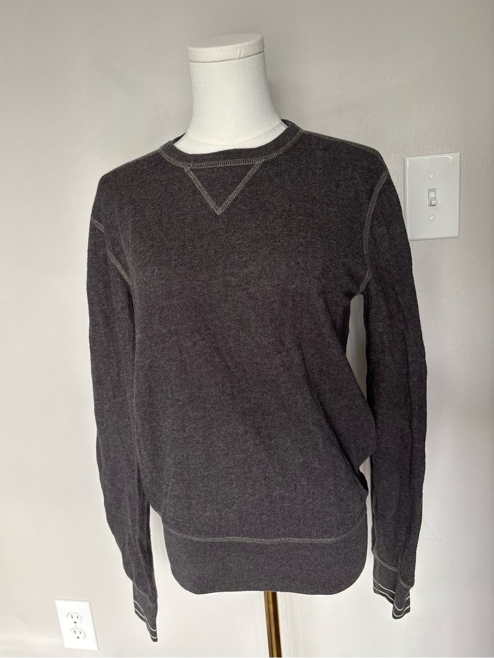 Ralph Lauren Double RL Men's Dark Charcoal Crewneck Sweater